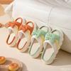 Fashion Linen Slippers Women Indoor Slippers Comzy Anti-Slip House Cotton Shoes  Cute Bowknot Flat Slipper Couples Slides Spring Summer