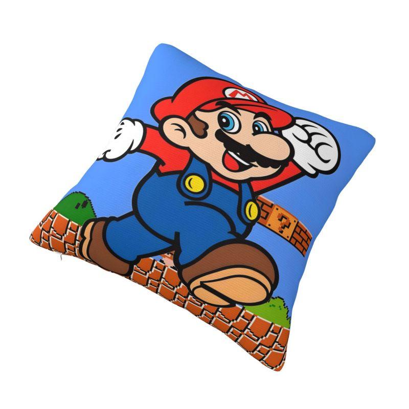 Federe Cuscino Moda Personalizzate Mario Videogioco 40x40cm Morbida Federa Cuscino Manga per Divano Federa Quadrata