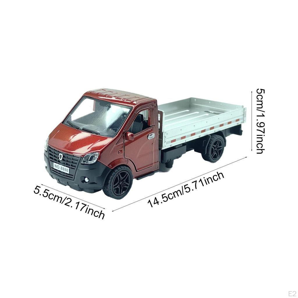 Alloy Toy Truck Model for Kids with Pullback Mechanism, Opening Doors, Portable, Lightweight,
