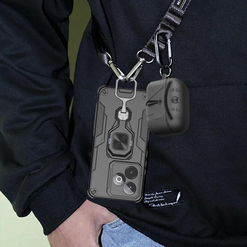 KEYSION Shockproof Armor Case for Realme GT 7 7T Silicone+PC Upright Metal Live Ring Stand Phone Cover for OPPO Realme GT 7T 5G