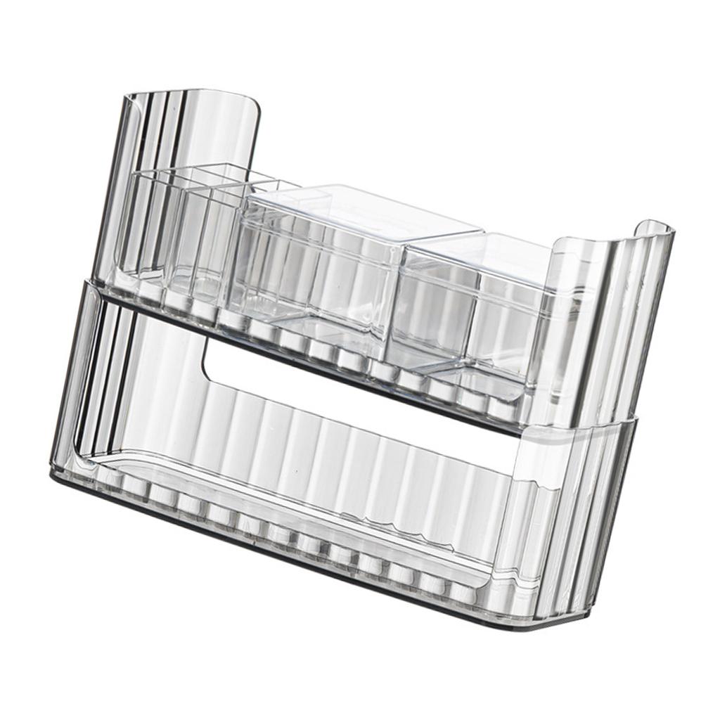 Upgrades Makeup Organizer Clear Cosmetic Storage Box Elegant Clear Makeup Holder Space Saving Makeup Storage for Vanity