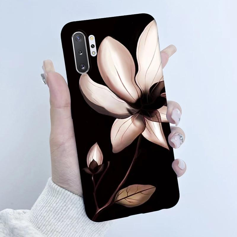 For Samsung Galaxy Note 10 Plus N970F N975F Phone Case Butterfly Flower Girl Design Soft Silicone TPU Back Housing Note10 Covers