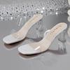 2025 Summer New Korean Version Transparent Belt Women's Sandals Thickened One-word Thick Heel High Heel Women's Shoes Ins Outer Slippers