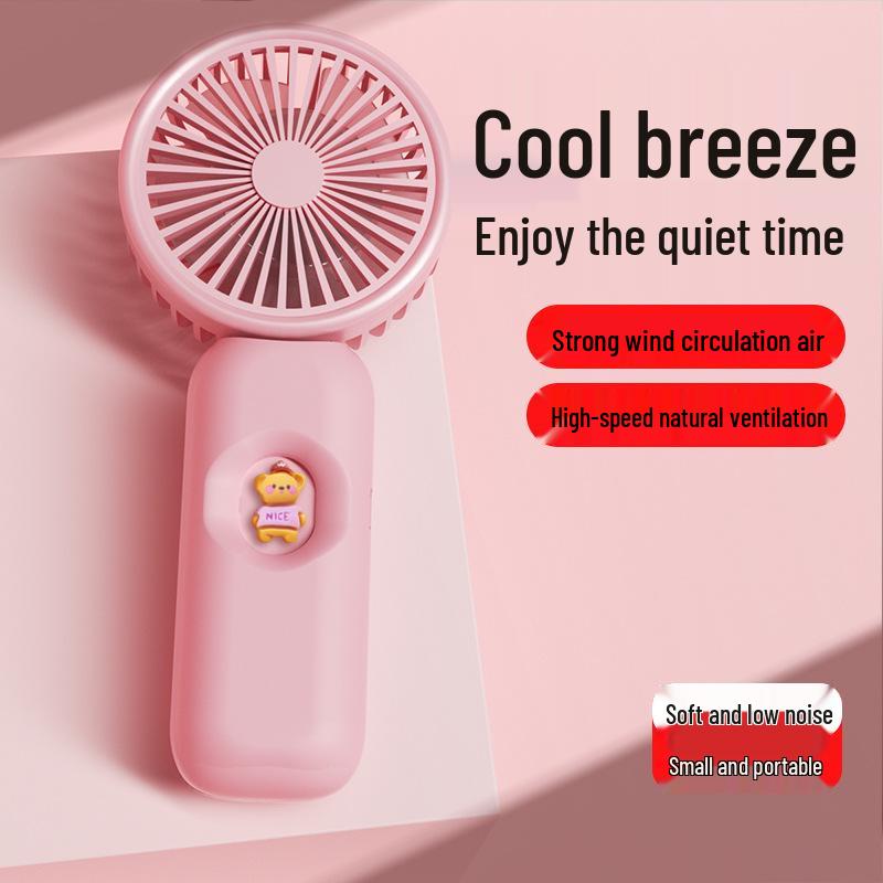 

Rechargeable Mini Cartoon Handheld Fan - Strong Wind, Long Battery Life, USB Charging, Portable Desktop Cooling. Neutral Packaging