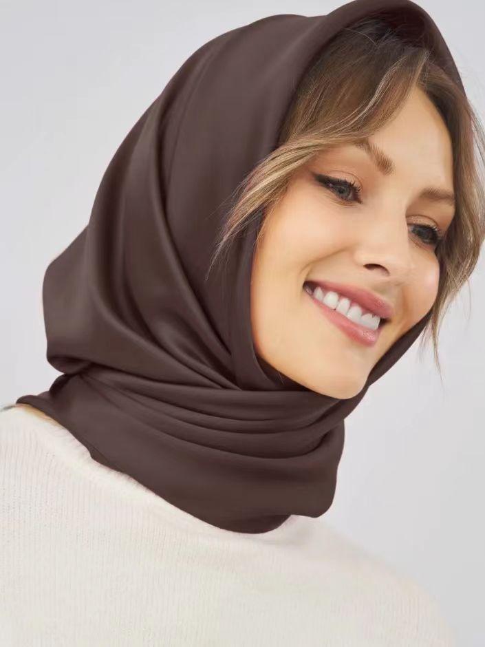 

Middle Best-selling Color Mercerized Cotton Headscarf; Southeast Asian Plain Color Versatile Scarf