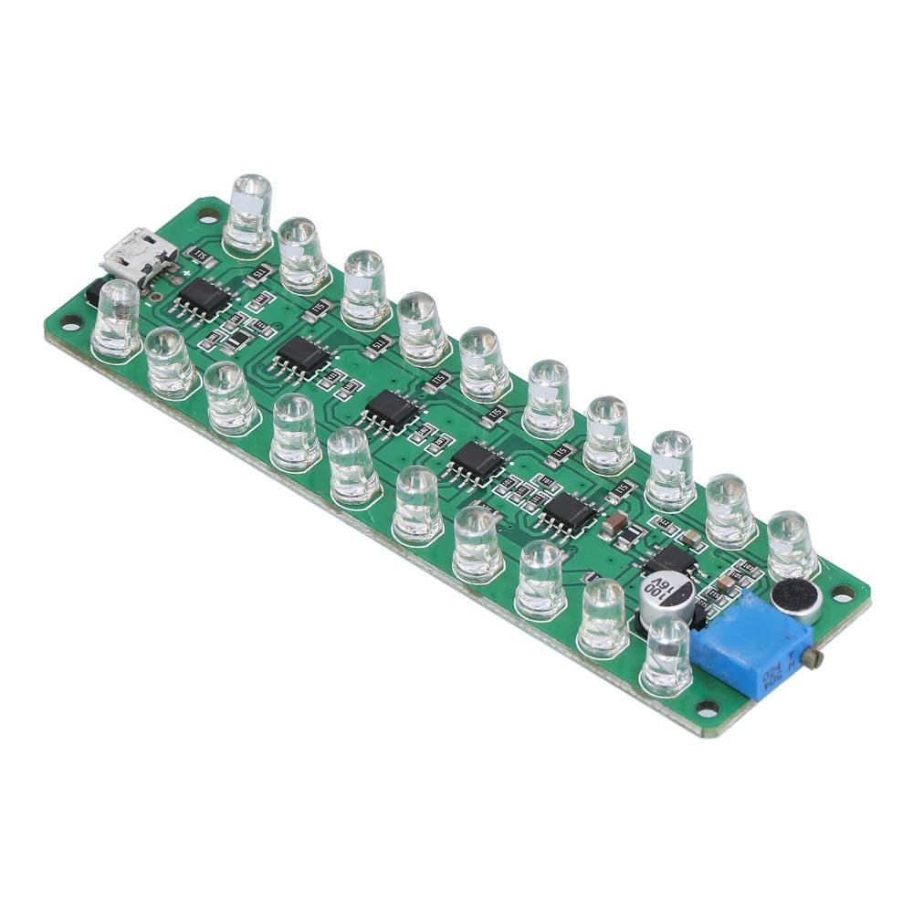LED-Display VU-Meter Sprachsteuerung Verpolungsschutz LED VU-Meter Modul Melodie-Licht LED zeigt Melodie-Licht an