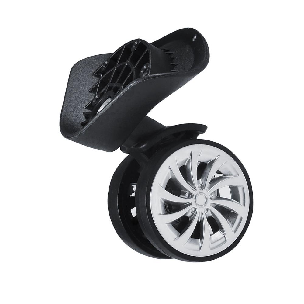 1Pair Durable PP+PET Swivel Wheel Replacement 360 Rotating Black Suitcase Wheels Luggage Wheels Outdoor Use