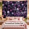 Skull Gothic (360) Theme Wall Tapestry Customized With Name Text Personalized Hanging Tapestry For Bedroom Living Room Decor