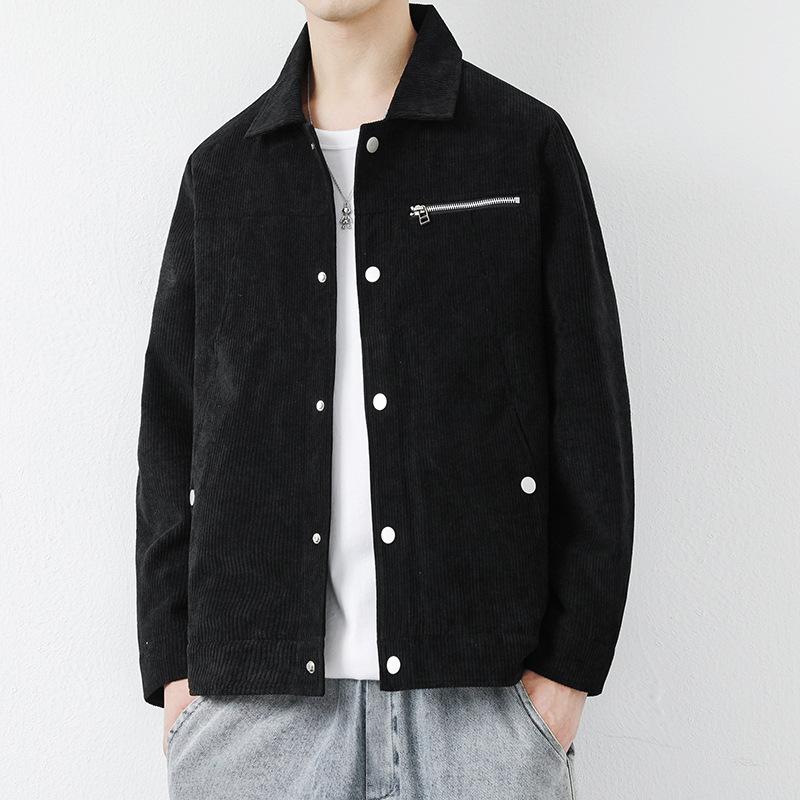 Autumn Men's Jacket Jacket Top Loose Corduroy Striped Velvet Japanese Retro Casual Fashion Trend Men's Jacket
