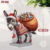 2D Flat Christmas Donkey Acrylic Desktop Decoration, Santa Hat & Scarf, Suitable for Wall Decoration, Porch, Room, Villa, Accents Home, Hallway, or Wo