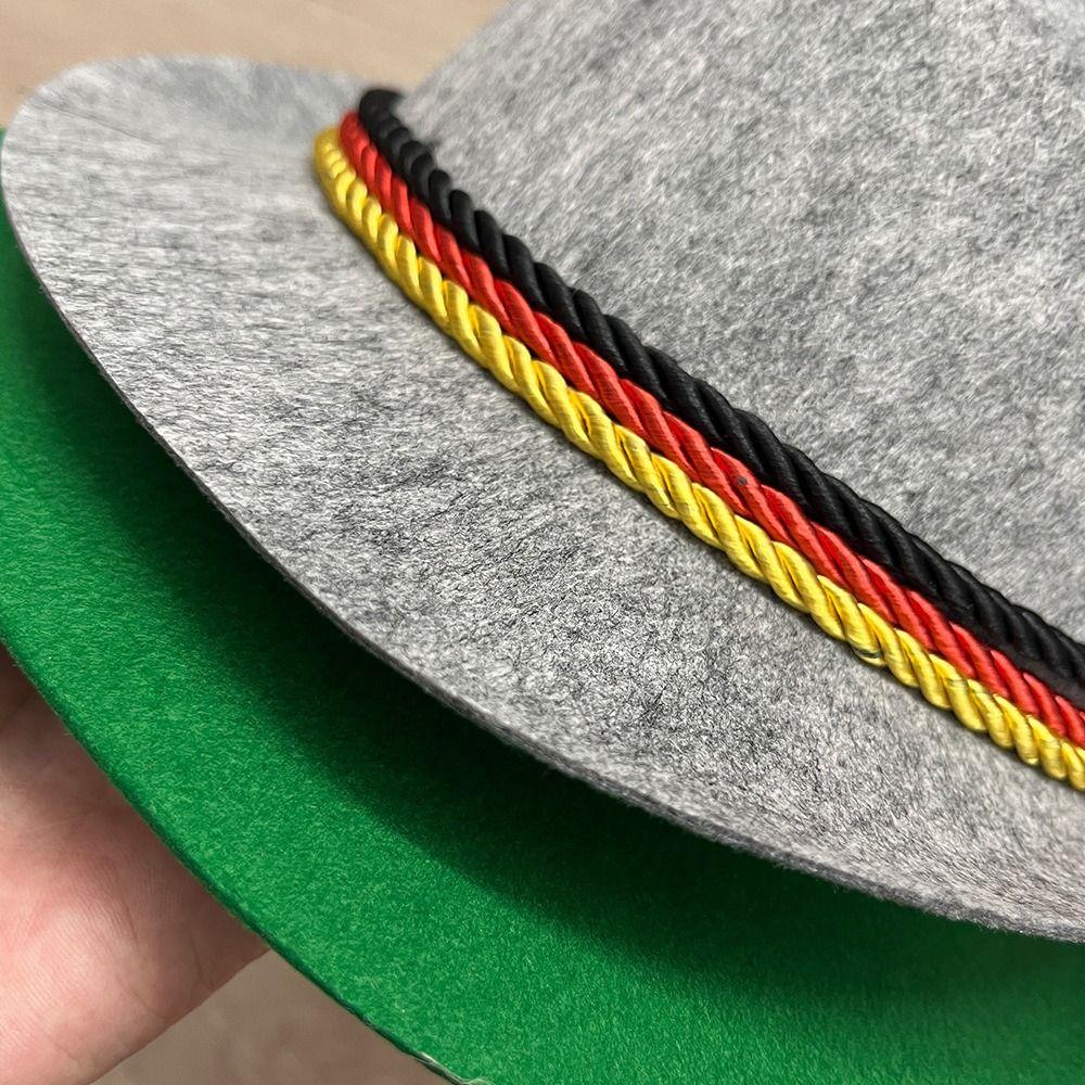 Fedora Hat Oktoberfest Hat Bavarian Costume Cosplay Cap Feather Decors Hat Men Women