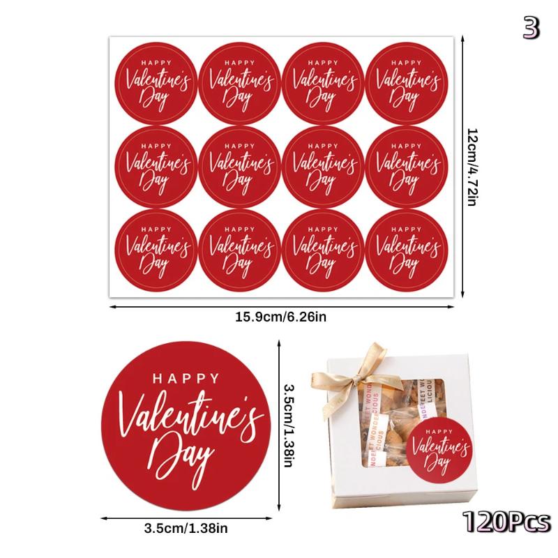 [Y]120/500Pcs Valentine's Day Heart Stickers Sealing Sticker Happy Wedding Envelope Stickers Holiday Party Gift Decor Stickers