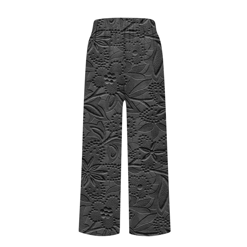 Pantaloni Casual alla Moda da Donna con Stampa Texturizzata, Tasche e Vita Elasticizzata.