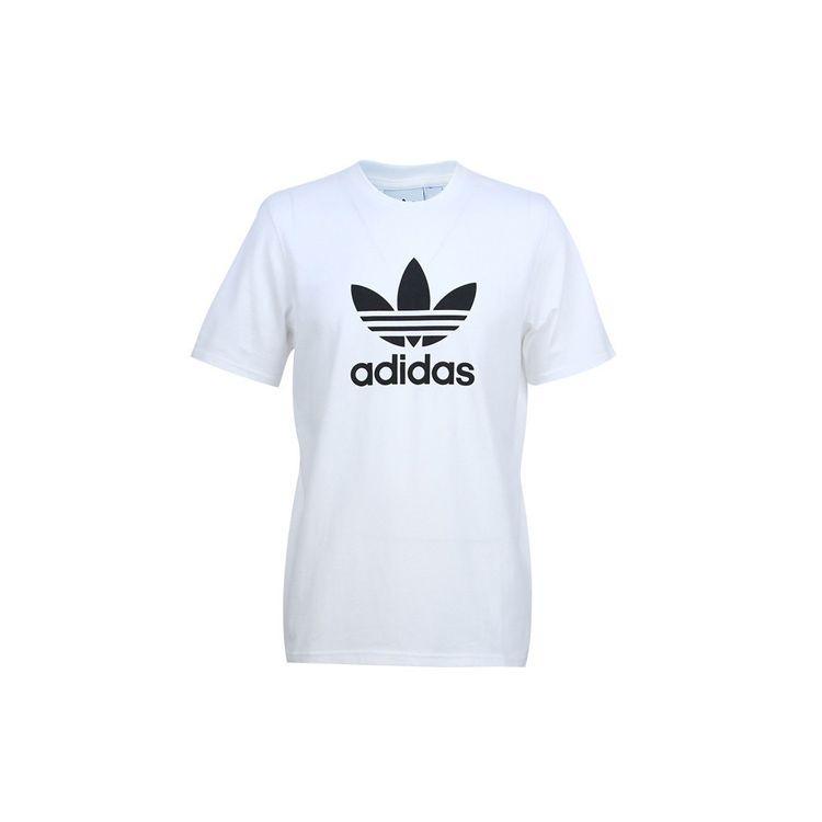 adidas Originals Women s Trefoil Logo Short Sleeve T-Shirt White CW0710 XL