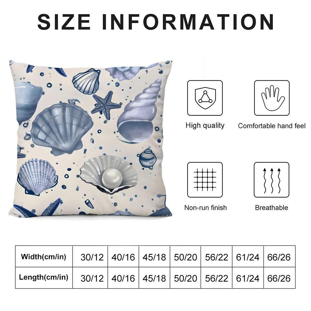 Ocean Animals Ins Cushion Cover Pillowcase Ultra Soft Skin Friendly Fabric Cloud Like Comfort & Concealed Zipper