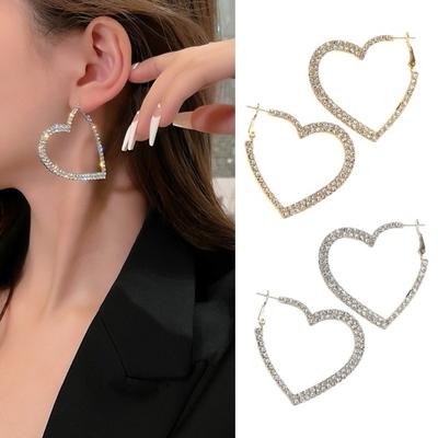 1 Paar Damen Ohrringe Form Ohrringe Strass Individuell Hängend Herz Übertrieben Party Club Dating
