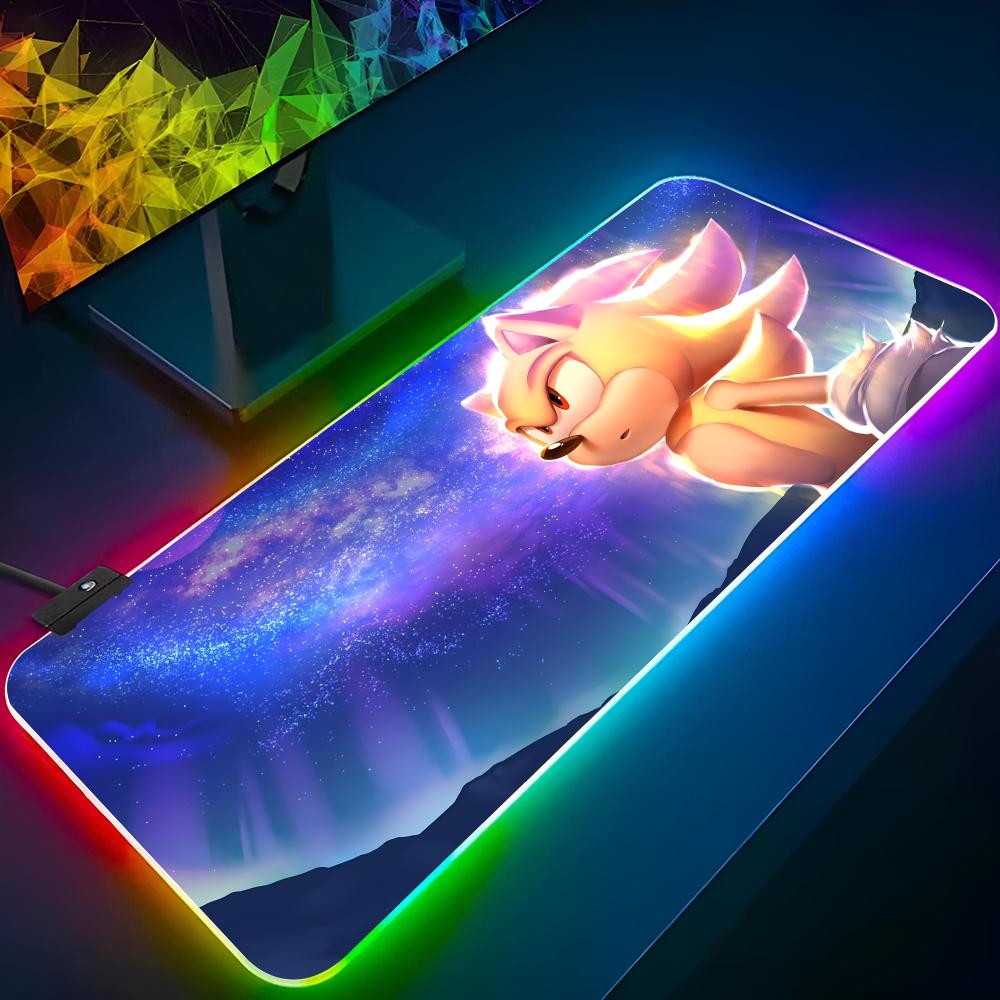 

SonicS T-The HedgehogS Mouse Pad Gaming Rgb Mousepad Backlit Keyboard Gamer Girl Xxl Gamer Laptop Mat Table Pads Deskpad RGB600x300x3mm