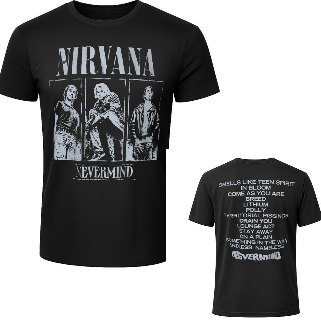 Retro Nirvana Graphic Cotton Tshirt Unisex Summer Short Sleeve Fashion Brand Tee Luxury Casual Vintage Tees