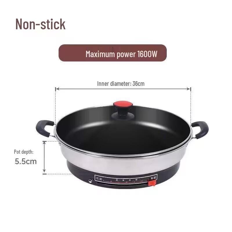 Multipurpose Non-Stick Stainless Steel Electric Pancake and Frying Pan