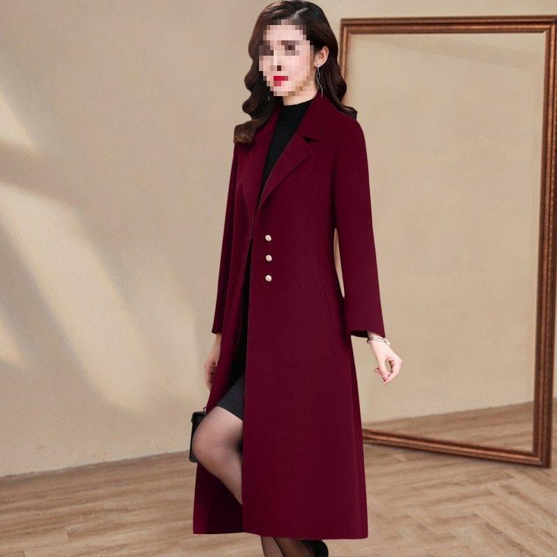 Cappotto Antivento in Lana Snellente da Donna - Sopra il Ginocchio, Caldo, per Primavera, Autunno, Inverno