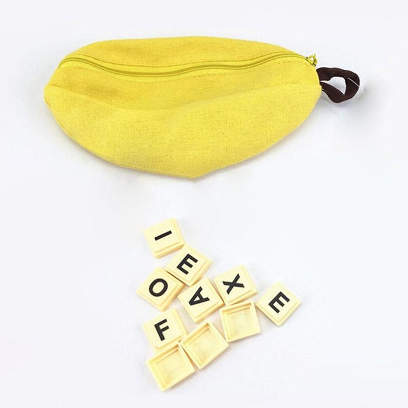 Plastic Kids Spelling Game Banana 144 Pieces Alphabet Solitaire English Spelling Puzzle Toy