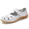 Summer Hollow Sandals Women's New Fashionable Leather Flat Shoes, Soft Sole Anti Slip Casual Oversized Sports Sandals