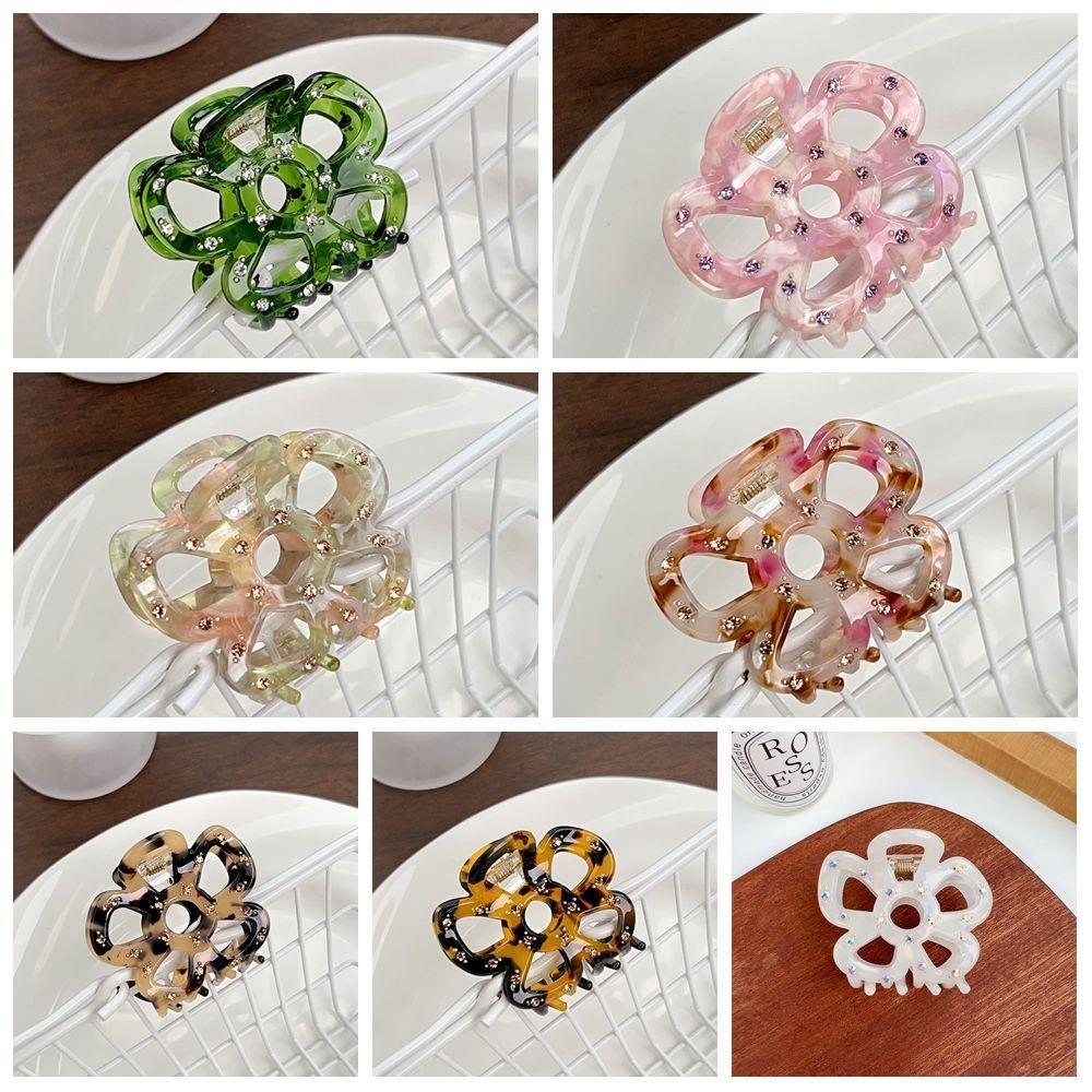 Headwear Acetate Hair Clip Hairpin Hair Grab Creative Hollow Flower  Hair Claws  Streetwear