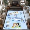 Bluey 103 Customized Name Floor Mat Design for Dormitory Playrooms Bedrooms Outdoor Antislip Carpet Anime Office Decor