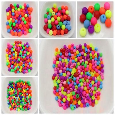 Mixed Frost Neon Color Acrylic Round Beads 3mm 4mm 5mm 6mm 8mm 10mm Smooth Ball
