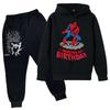 Kids Printed Hoodie and Sweatpants Set Long Sleeve Loose Fit Pullover Outfit for Boys and Girls