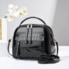 Shoulder Bag Retro Small Bag Trendy Crocodile Pattern Glossy Patent Leather Women's Bag Portable Messenger Bag