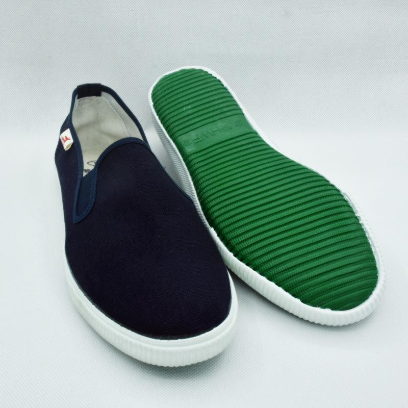 Non-Slip Blue Canvas Shoes for Clean Rooms - Large Size, Elastic Band for Men and Women