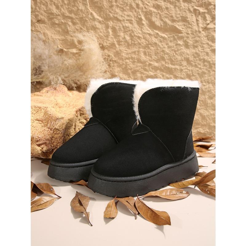 Women's Chunky-Soled Short Snow Boots 2025 Fall/Winter New Arrival Two-Way Wear Thickened Fleece Lining Warm Slip-On Women's Cotton Boots