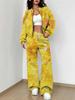 Gradual Change Autumn and Winter New European and American Women's Clothing Tie-dye Printing Suit Women