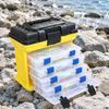 Tackle Organizer Lightweight Fishing Box with 4Layer Drawers Compact for Boat Trips Red