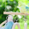 Wooden Parrot Ladder with Hook Bird Perch Swing Stand Toy Parakeet Loop Tunnel  Small Birds
