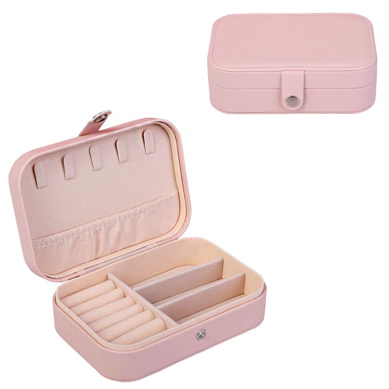 Portable PU Jewelry Box for Earrings, Necklaces, and Rings