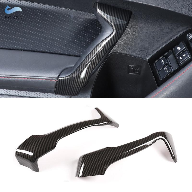 För Toyota 86 Subaru BRZ 2012- ABS Kolfibertextur Interiörlister Dörrpanel Handtag Handtag Dörrskål Skydd Trim