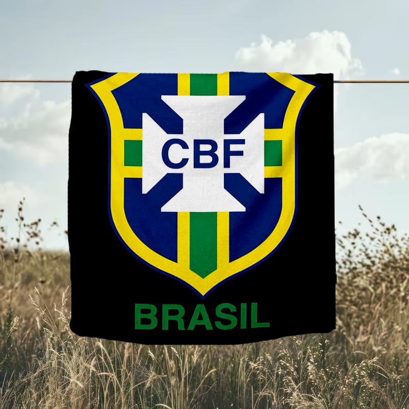 1PC Brazilian Football Federation Printed Soft Flannel Blanket Throw for Adult Bedroom Living Room Sofa Camping Travel Fan Gifts Christmas Gifts