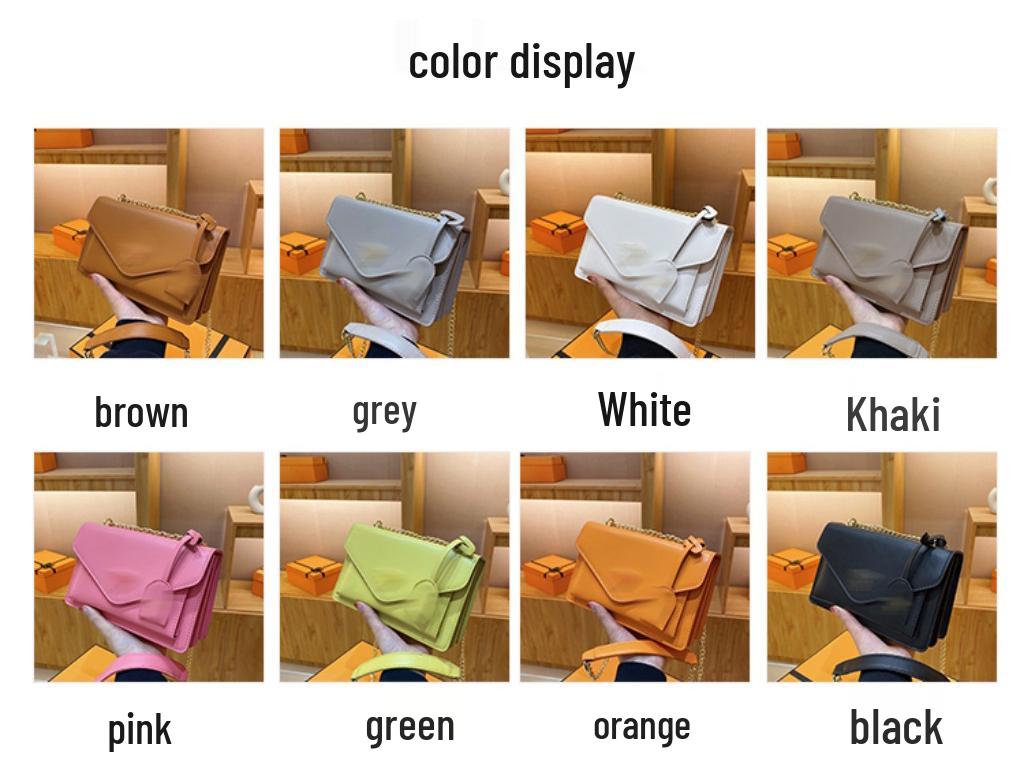 Korean Style Women's Versatile Crossbody Shoulder Bag with High-End Texture and Popular Chain Design