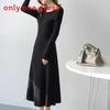 Fashion Knitted Off Shoulder Dress With Long Sleeves For Casual And Party Wear