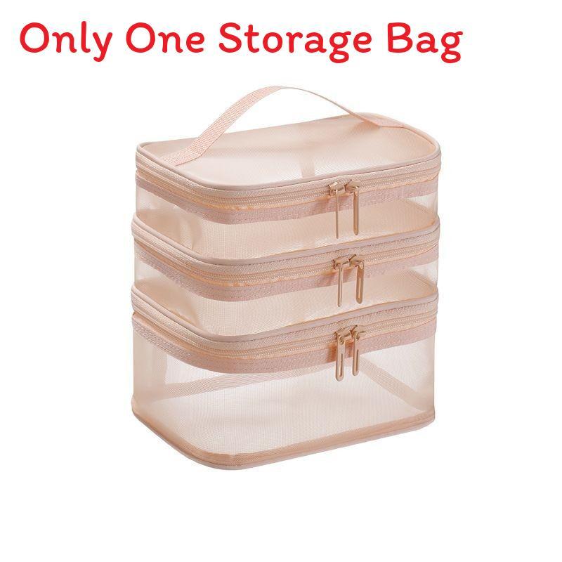 Travel Makeup Storage Bag With Mesh Nylon Large Capacity Perfect For Bathroom And Bedroom