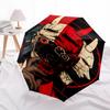 1pc Cyberpunk Mask Automatic Umbrella - 8-Rib Portable Folding Black Iron Frame for Outdoor, Beach, Travel, Beach Umbrella,018