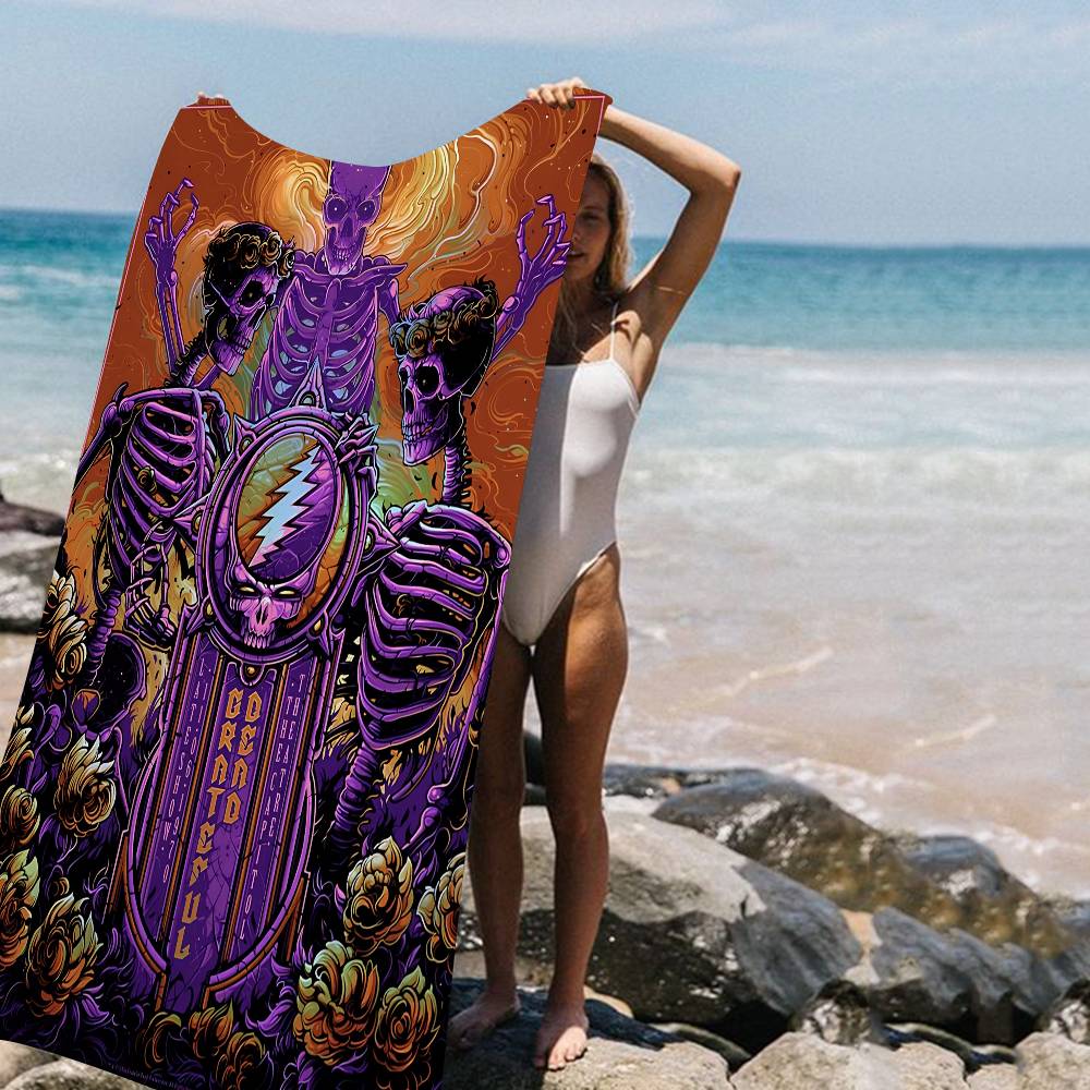 G-Grateful D-Dead Band Große Mikrofaser Strandtücher Schnelltrocknendes Handtuch Sand Strandtücher Poolhandtuch Für Reisen Schwimmbad Yoga