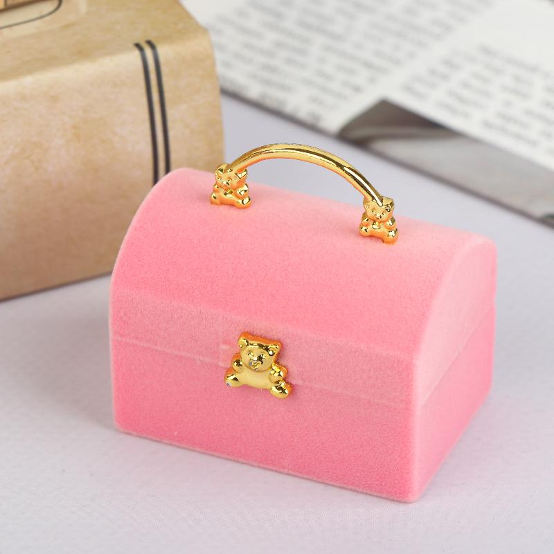1 Piece Small Jewelry Box Velvet Wedding Ring Box Necklace Display Box Cute Bear Gift Box Container Case For Jewelry Packaging