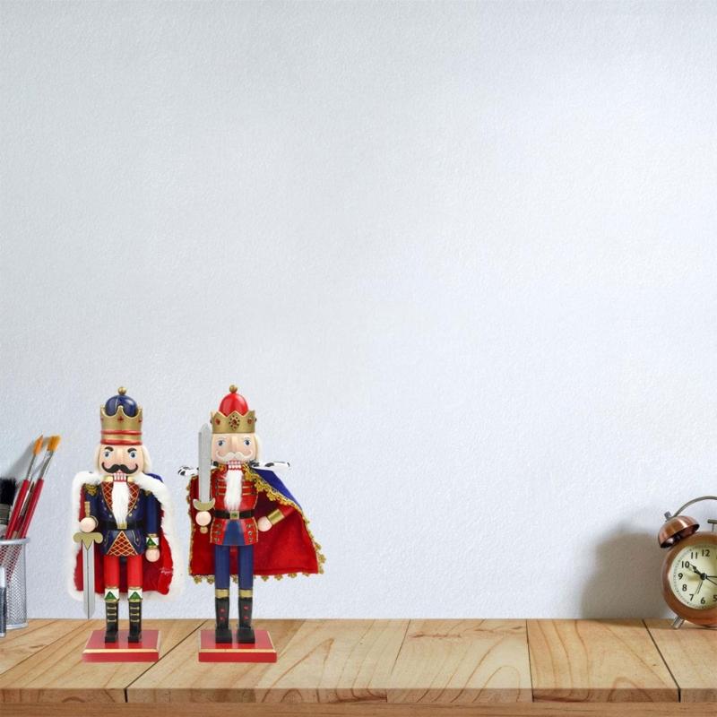 Large Handcrafted Nutcrackers Soldier Figurine For Christmas Decorations 38Cm Wooden Holiday Centerpieces