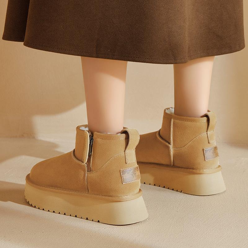 Augustine Platform Snow Boots Women's Winter 2025 New Piled Thickened Cotton Shoes Classic Fluffy Short Boots