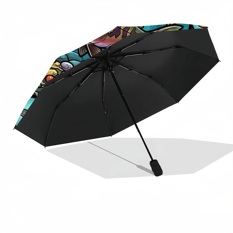 Festival Symbols pattern umbrella, portable and foldable design, 8 ribs, a casual accessory for Halloween, Christmas, and birthday gifts.