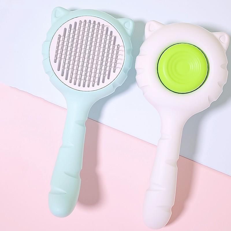 Dog Brush One-click Pet Hair Remover Dog Grooming Massage Cat Brush Floating Hair Combs Self Cleaning Dogs Comb Pet Accessories
