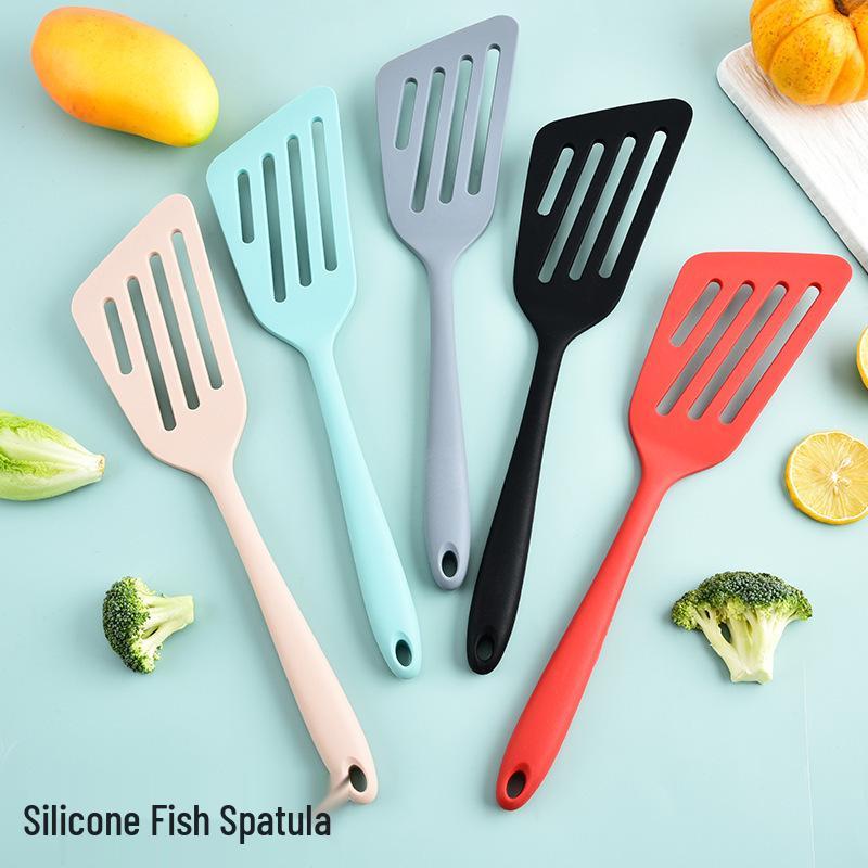 Silicone Non-Stick Slotted Fish Spatula - Household Kitchen Frying Tool
